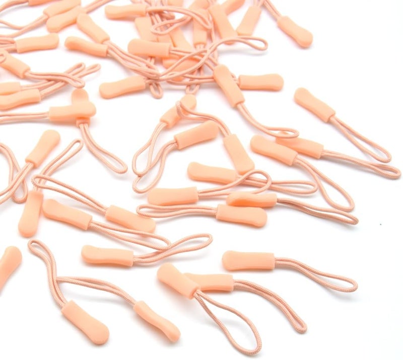 Ruidee 50 Pieces Zipper Pulls Zipper Tabs Zipper Pull Cord Extender Replacement Zipper Pulls for Backpacks, Jackets, Luggage, Purses, Handbags（Light Flesh Pink） - Image 5